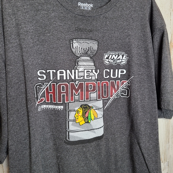 Reebok Chicago Blackhawks Stanley Cup Champions 2015 Tshirt Unisex 2XL - Picture 3 of 10